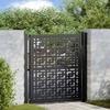 Garden Gate Black 100x100 Cm Steel Cross Design