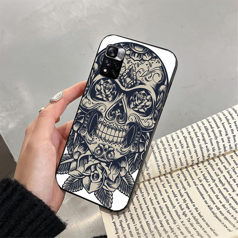 Phone Case For Xiaomi Redmi Note 13 12S 12 Pro 11S 11 10 Pro 10S 12S Redmi 10 10C 9C 13C Skull Skeleton Woman
