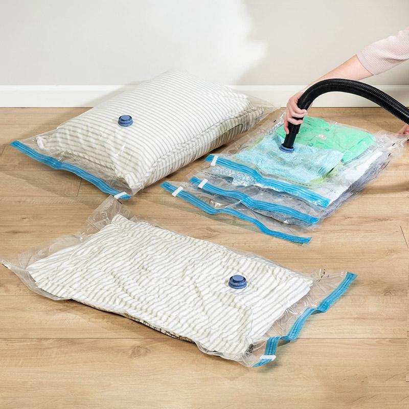 Vacuum Storage Bags With Valve Folding Compressed Space Saving Clothes Storage Big Size For Towel Cloth Blanket
