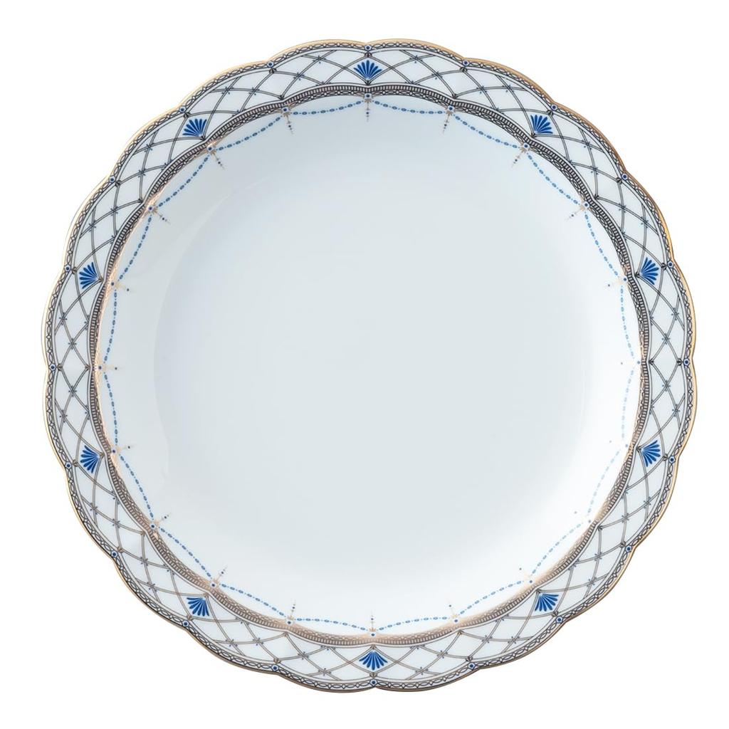 NARUMI Prima Donna Pasta Made In Elegant Curry Deep Gift Plate, 25cm, Gold, Japan, Stylish, Gorgeous, Rimmed, Plate, Plate, Boxed, 52476-1021