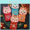 Festive Chinese New Year Red Packet Bag With Cartoon Design For Lucky Money Paper Material