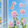 Wholesale of BXC004UV Laser Dazzling Pink Rose Balcony Window Beautification and Decoration Static Window Stickers