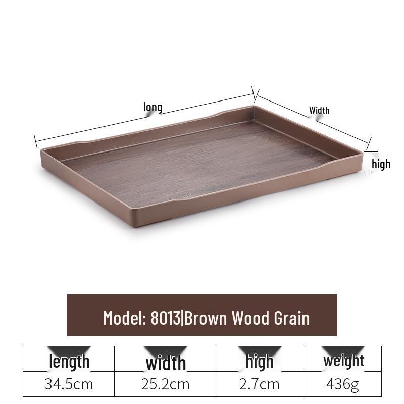 Plateau rectangulaire en plastique noir nordique pour chambre d'hôtel, tasses à thé et à eau, articles de toilette et vaisselle de restauration