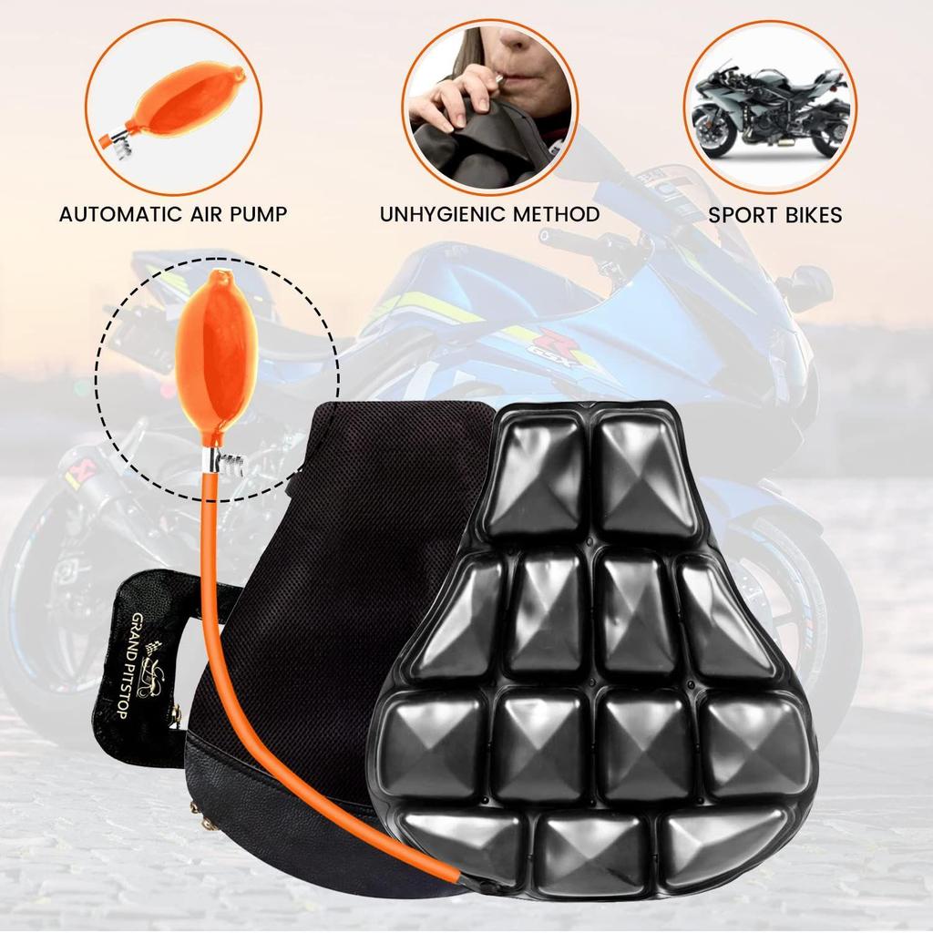 Inflatable Air Seat Cushion with Pump | Breathable Mesh Cover & Non-Skid Bottom | Ideal for Medical, Office, Home, Motorcycle