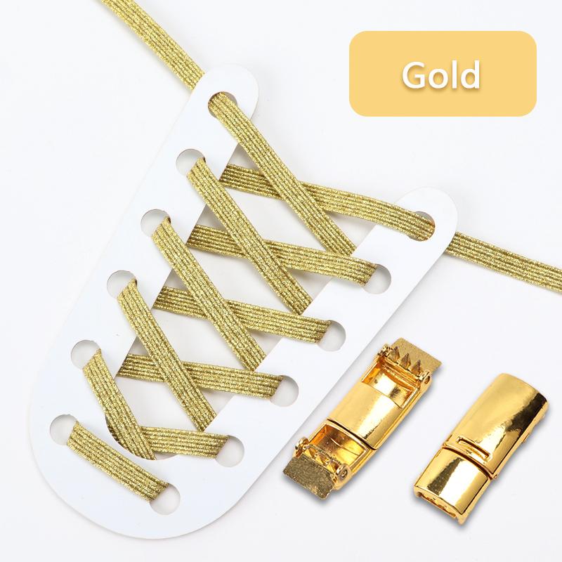 NR.8 1 Par Rainbow Skosnören Magnetisk metalllås Elastiskt skosnöre Inga knytsnören Skosnören Barn Vuxen Snabbspets gummiband Skosnören