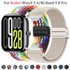 Magnetic Loop for Xiaomi Redmi Watch 4 5 Strap Adjustable Braided Sport Nylon Replacement bracelet for Miband 8 pro/9 pro band