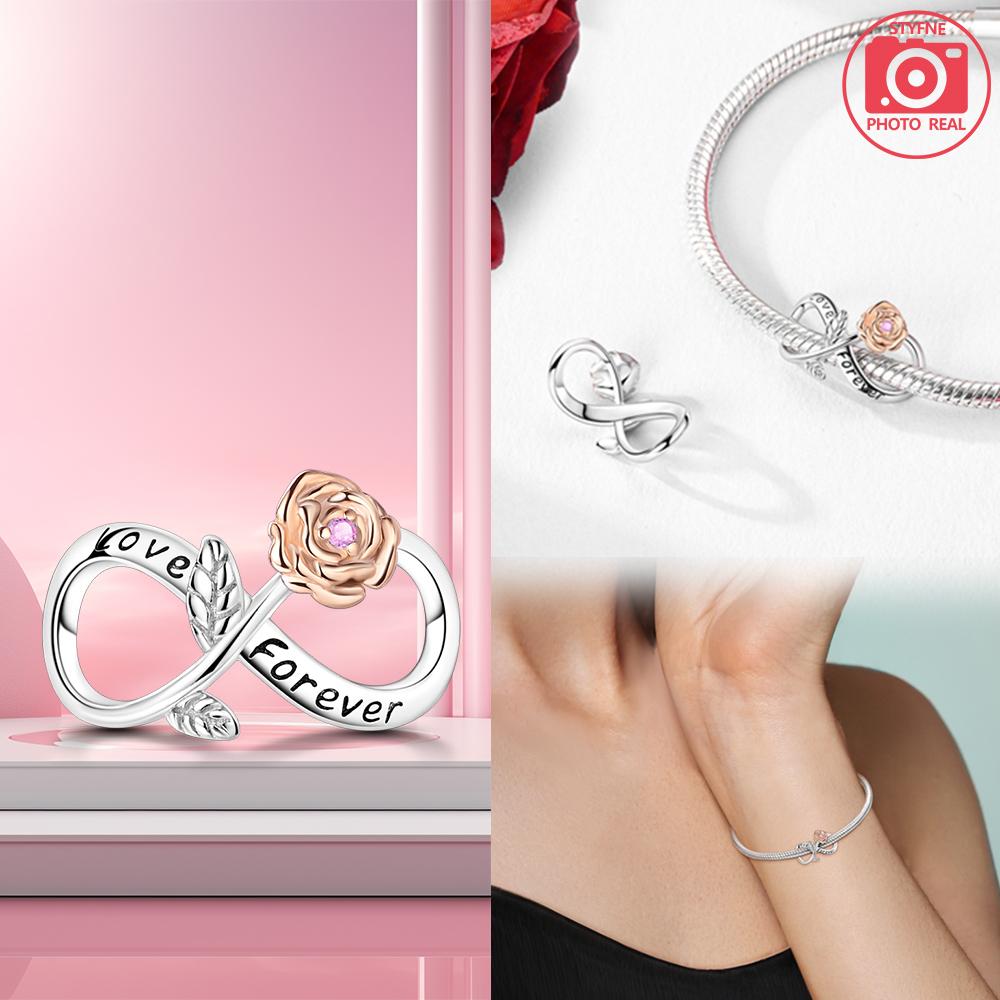 Unlimited Rose Bead Components Copper Metal Plated Designed For Charm Bead Components Copper Metal Plated Authentic Original Bracelet High Quality