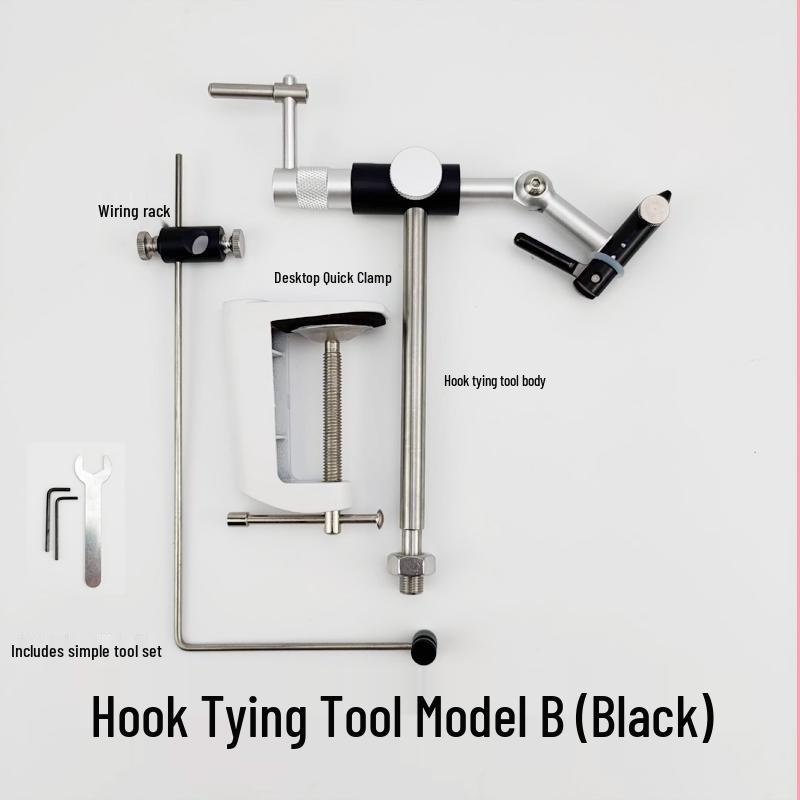 Juego de Herramientas Mejorado de Tornillo de Banco Giratorio para Atado de Moscas para Atado Duradero de Anzuelos y Señuelos