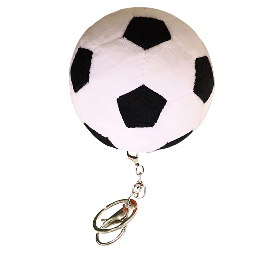 Fashion Plush Football/Basketball Charm Keychains Ornament Unique Women Car Keyring Backpack Handbag Pendant Key Holder