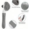 1pc Dog Brush, Cat Brush, Flea Comb, Automatic Cleaning Brush, Pet Grooming Brush, Pet Massage Brush, Shedding Grooming Brush, Mat Breaker Tool