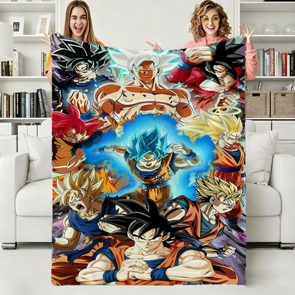 D-Dragon Ball Goku Super Z Soft Warm Flannel Blanket Art For Bedroom Wall Living Room Decor Bed Picnic Office for Birthday Gifts