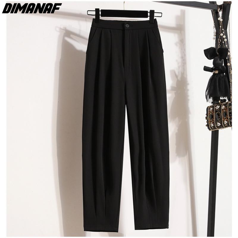 DIMANAF 2024 Spring Summer Plus Size Women New Long Pants Trousers Casual Loose Solid Harem Pants Wide Leg Pants Fashion Lady