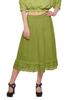 Moomaya Solid Skirts For Women Knee Length Cotton Flared Girls Skirt