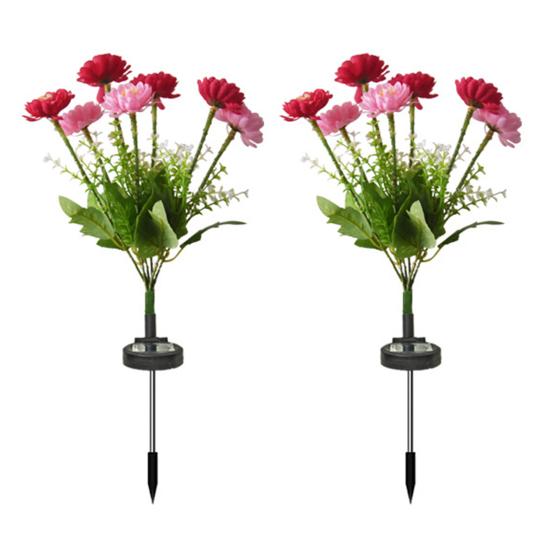 2 buc. Lumini solare de exterior IP65 Impermeabil Ușor de instalat Decorativ, realist, Lămpi de grădină cu flori de bujor, LED, Bujor, lumini de cale pentru decor