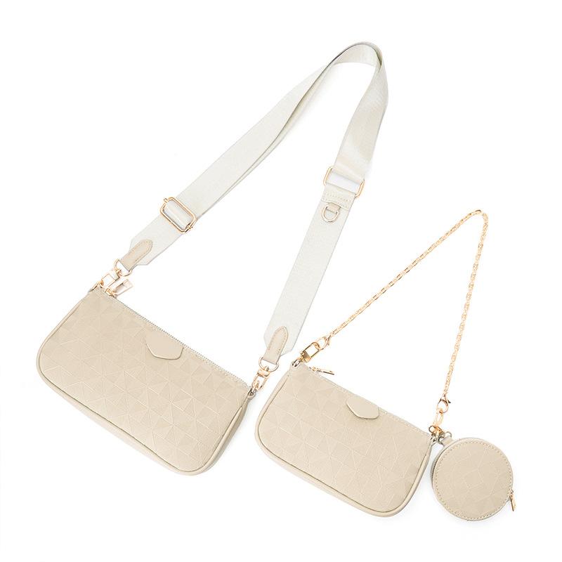 Women's Embossed Windmill Flower Single Shoulder Crossbody Bag Three In One Armpit Bag Versatile Fashion Three Piece Set