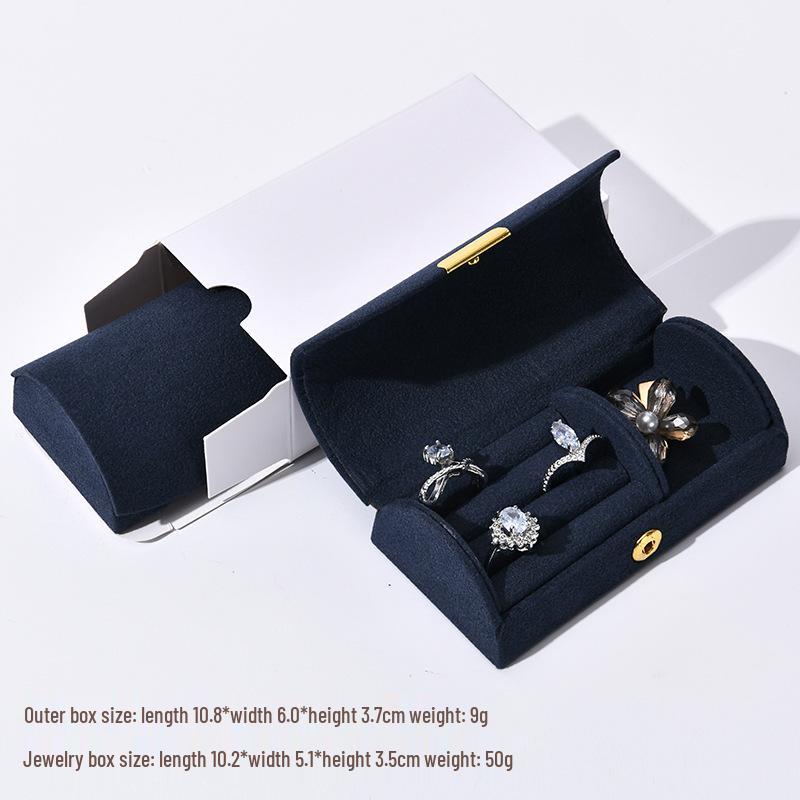 Velvet Jewelry Box with Cross Buckle for Womens Earrings, Rings, and Necklaces 10.2*5.1*3.5