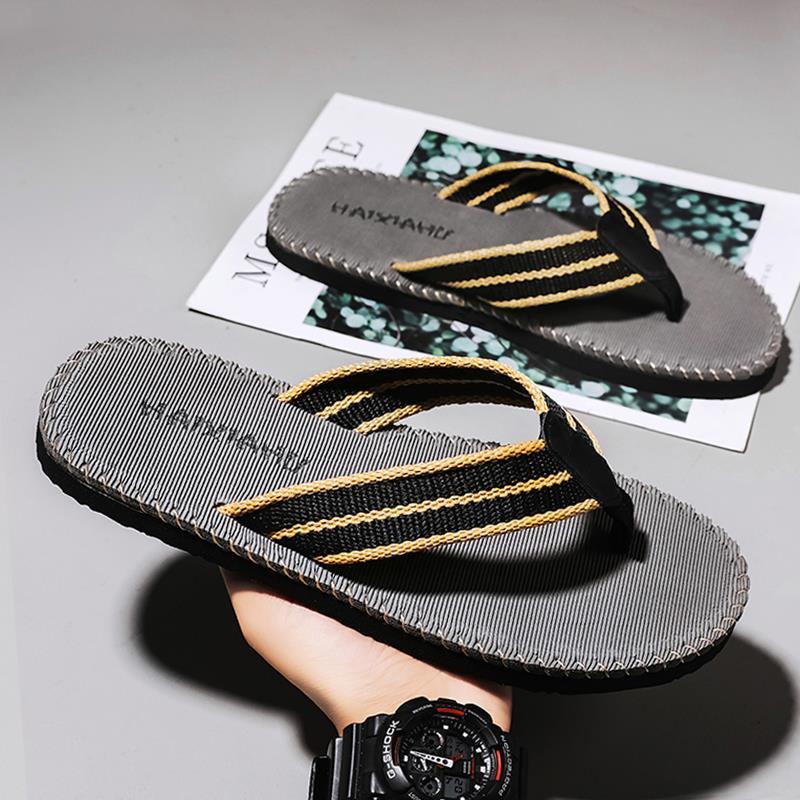 WTEMPO Summer Men's Flip-flops Personalized Outdoor Soft-sole Lightweight Slides Non-slip Indoor Slipper Beach Shoes