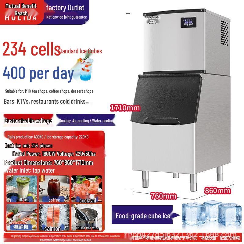 Commercial Large-Capacity Automatic Ice Cube Maker for Milk Tea Shops and Bars (110V)