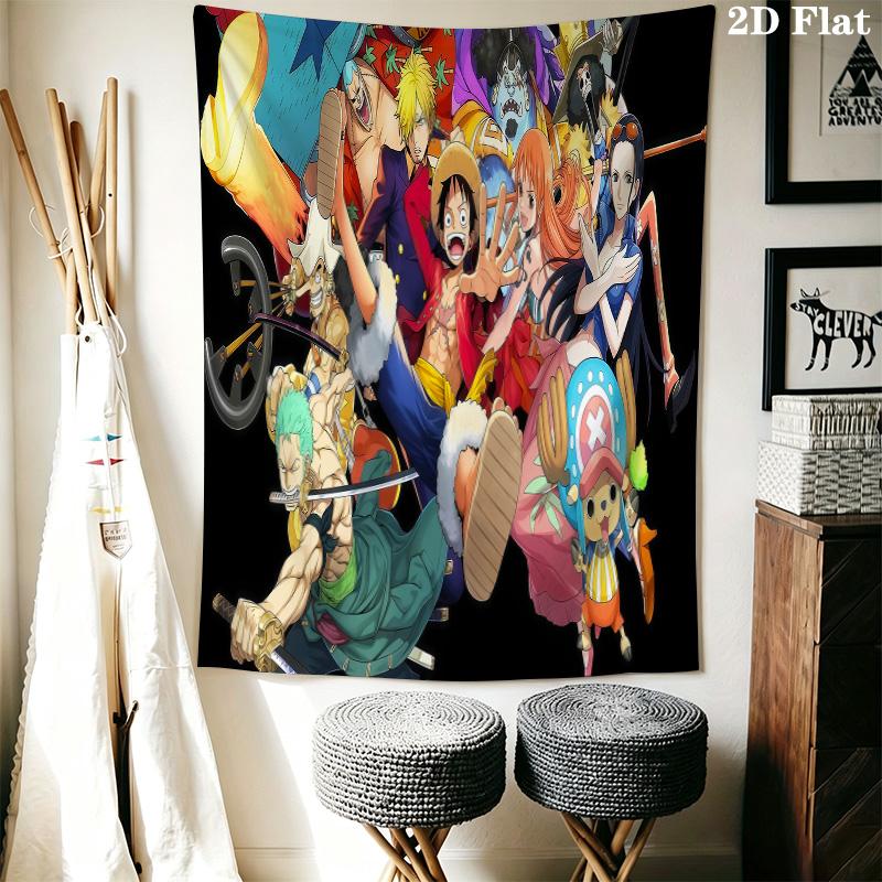 Anime One Piece Wall Tapestry Aesthetic Wall Hanging Printed Fabric Blanket Decorative Tapestries For Bedroom Living Room Home Decor