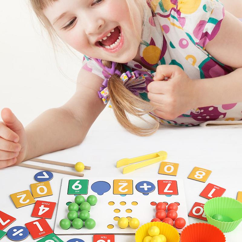 Montessori Digital Decomposition Clip Toy Mathematics Props Baby Digital Cognitive Pairing Puzzle IChildren's Fine Action Toys