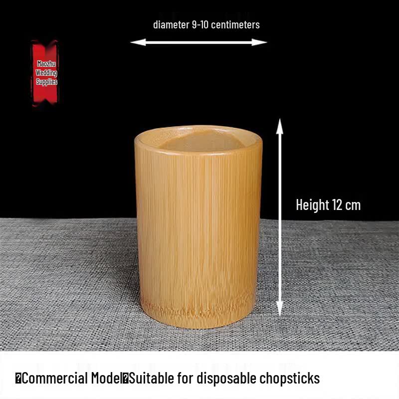 Natural Wood Bamboo Chopstick and Skewer Holder Set