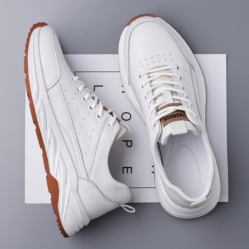 Fashion Genuine Leather Mens Shoes Leisure Walk Sneakers  Non-Slip Running Shoes Lightweight Anti-slip Outdoor Sports Footwear Trainers