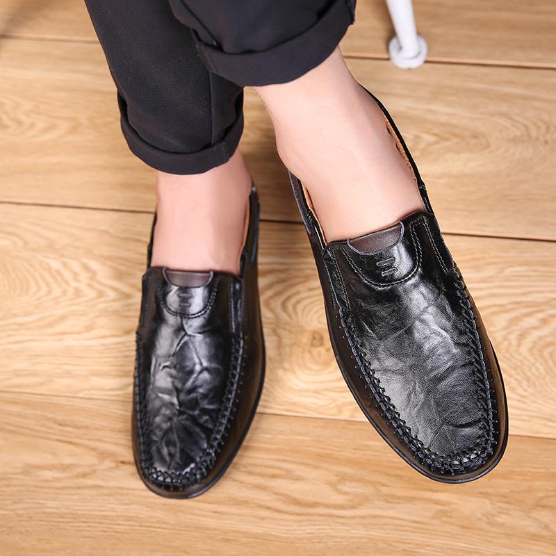 Pantofi casual realizati manual Mocasini pentru barbati Pantofi plati confortabili din piele Mocasini din piele moale38-47