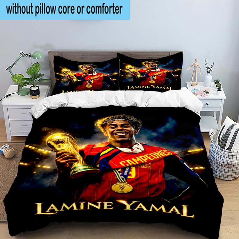Set Biancheria da Letto 3 Pezzi Football Spirit Ya-mal, Include 1 Copripiumino e 2 Federe Perfetto per Camera da Letto, Dormitorio, Regalo di Natale per Fan