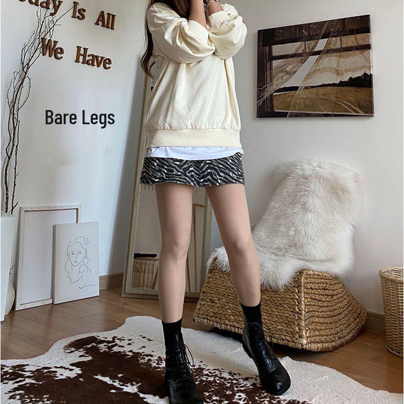 Women's Fleece-Lined, Flesh-Colored Pantyhose - Bare-Leg Feel for Spring, Autumn, Winter