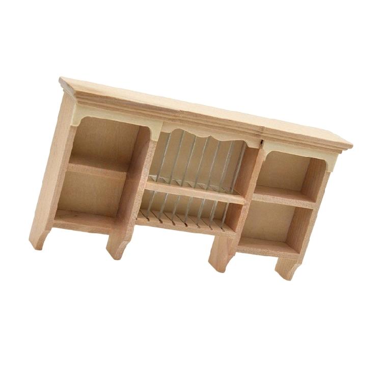 Wooden Doll House Kitchen Wall Mount Cabinet Model Figurine Storage Solution For Kids Craft Model Project Scene Display
