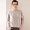 Semi-Turtleneck Rhombus Knitted Sweater Women'S Loose Lazy Pullover Wool Sweater Autumn And Winter New Thickened Knitted Bottoming Shirt