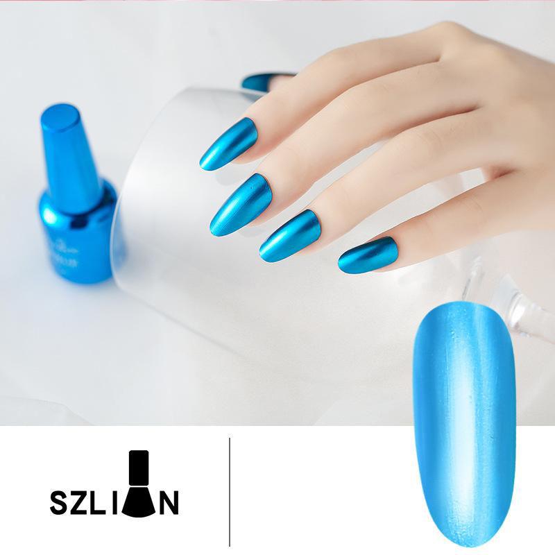 Rose Gold Silver Magic Mirror Effect Long-Lasting Metallic Nail Polish for DIY Nail Art Decoration