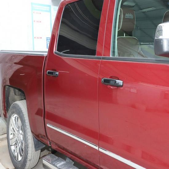 BLACK Exterior Door Handle DECOR COVER For Chevy SilveradoGMC Sierra 2014-2018