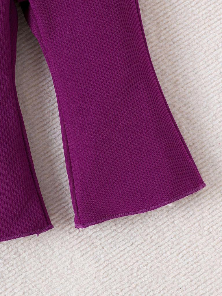 Niebieski komplet z długim rękawem i spodniami dla dziewcząt europejskich i amerykańskich