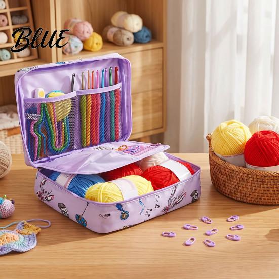 Häkelnadel-Set mit ergonomischen Griffen 59 Stück/Set Werkzeug-Set, Garnzubehör Leichte tragbare Organizer Aufbewahrungstasche, Kompletter Werkzeugkasten