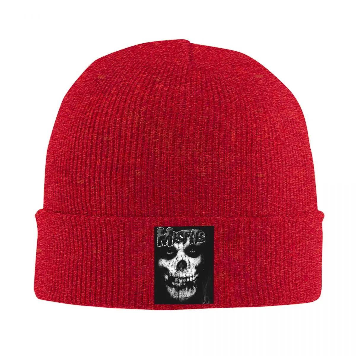 Misfits Skull Warm Knitted Cap Fashion Bonnet Hat Autumn Winter Outdoor Beanies Hats for Unisex Womenx Adult One Size