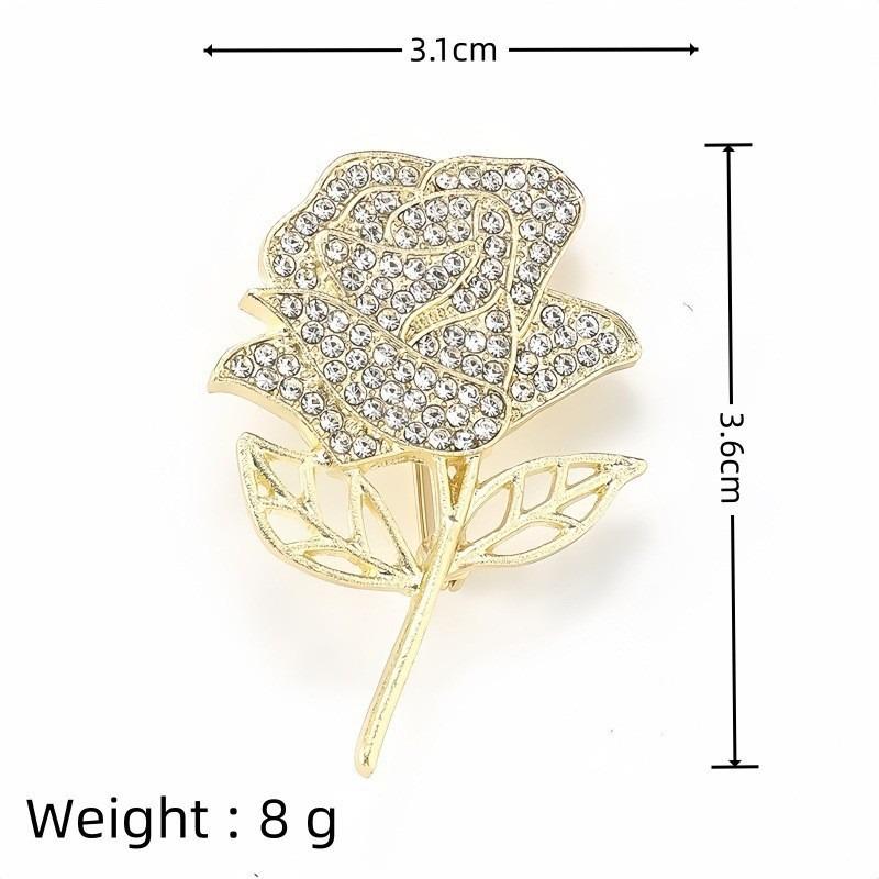 Temperament rose brooch elegant and versatile niche suit anti-light fixed pin brooch new