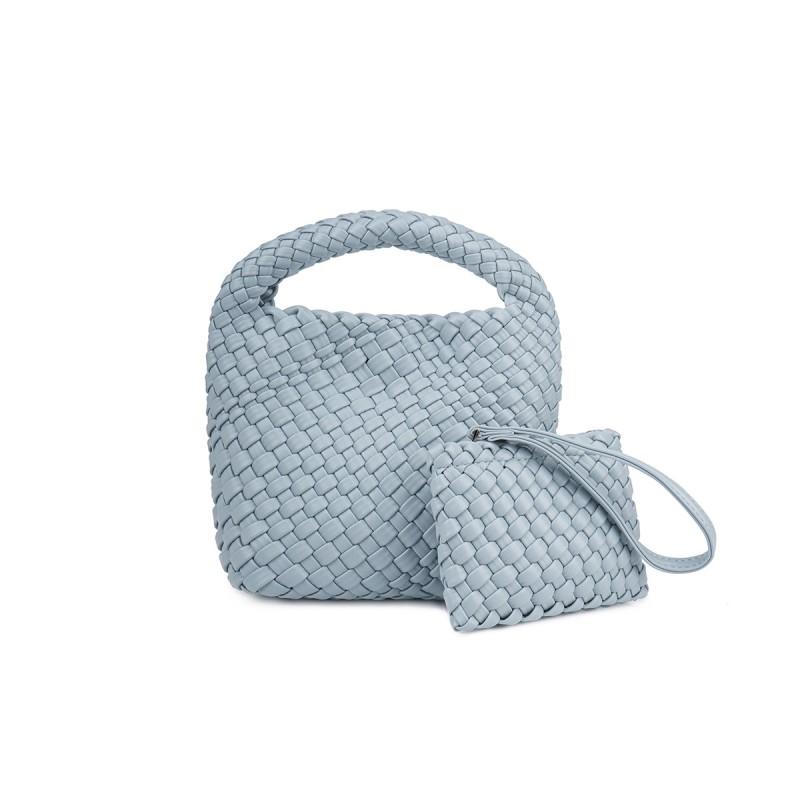 Handwoven Bucket Bag Women Small Tote Shoulder Crossbody Soft PU Leather Daily Use