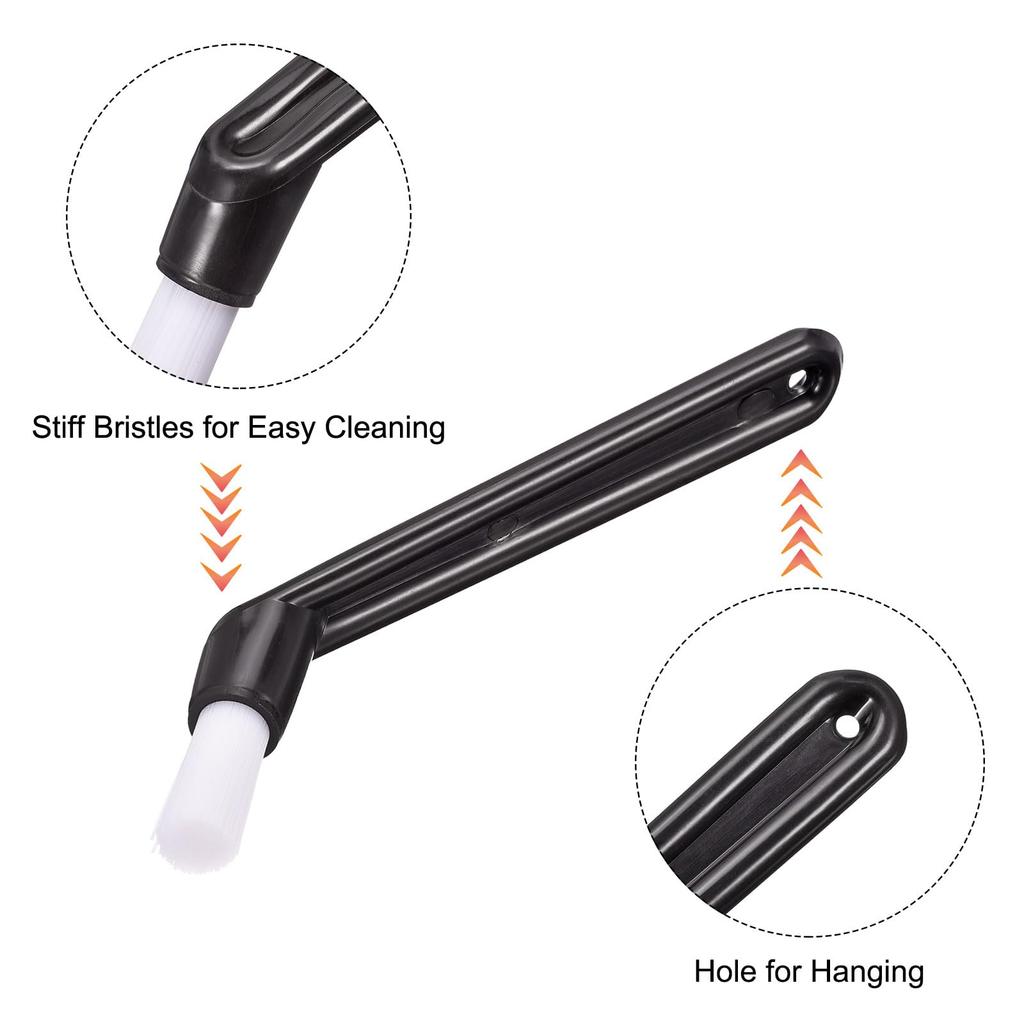 Uxcell Coffee Machine Brush, Nylon Head, Black, for Cleaning Espresso Machine Grinder, 137mm Long