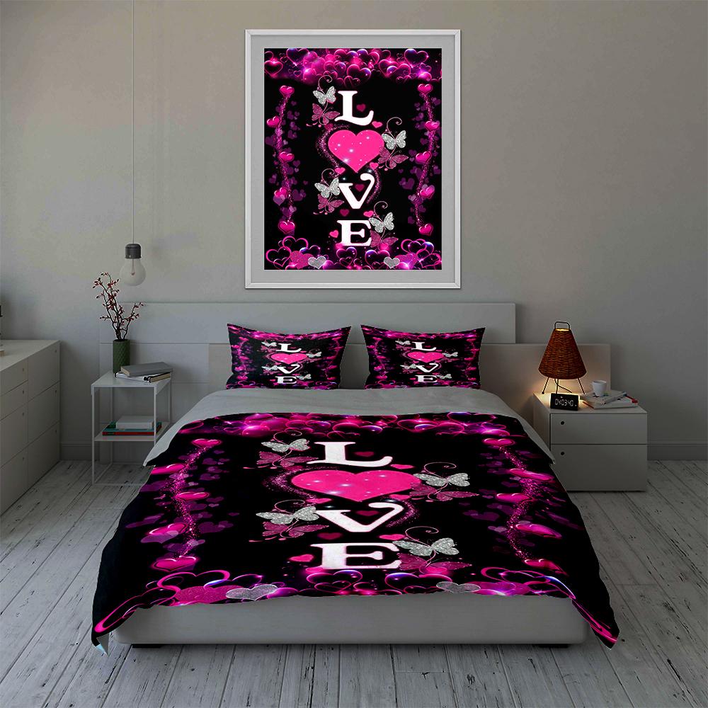 Love-themed butterflies. Bedding Duvet cover sets Duvet covers Pillowcases gifts (1 * Duvet Cover 2 * Pillowcases, without duvet insert)
