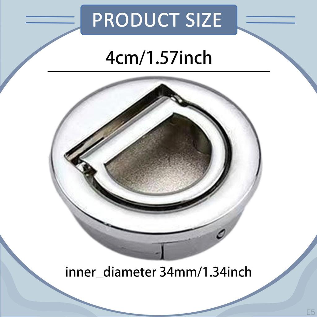 Pull Handle Concealed Door Round Flush Latch Recessed Zinc Alloy