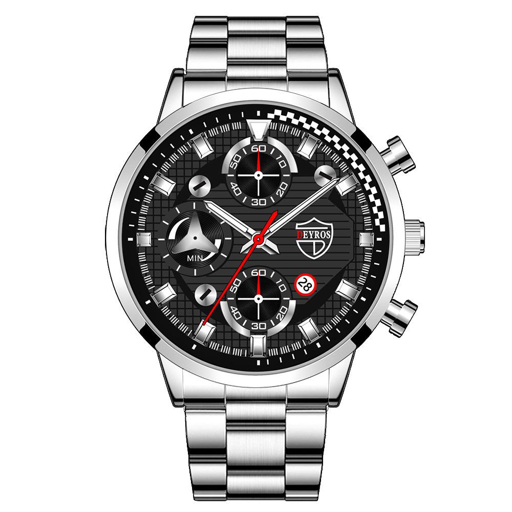 Trendy Brand Business Men's Watch Luxury Sports Men's Calendar Watch Student Sports Watch Stainless Steel Watch Quartz Watch