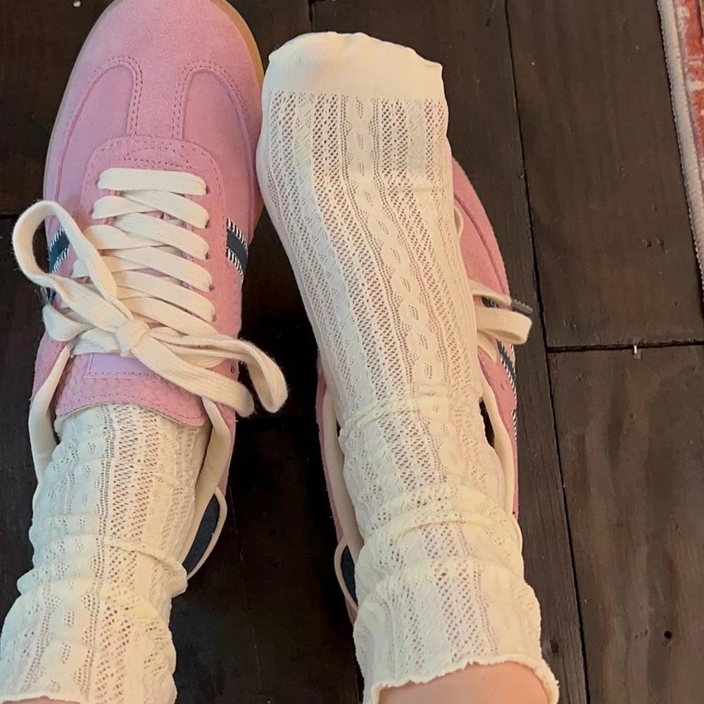 

Solid Color Hollow Out Socks Mesh Harajuku Socks Cute Women s Sock бежевый