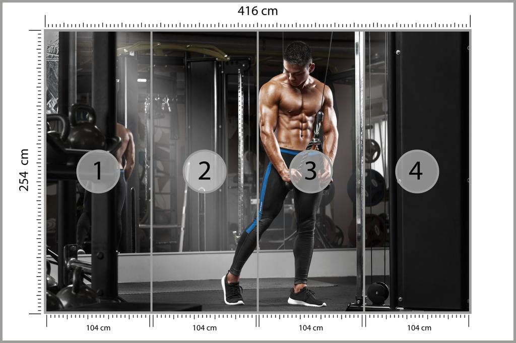 Photomural Muscular Man During Washable Fleece 416x254