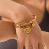 18k Gold Ocean Style Bracelet with Seashell, Conch, and Starfish Pendants for Women