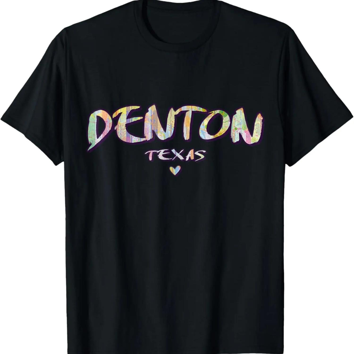 Denton Texas - Denton TX Watercolor Logo T-Shirt S