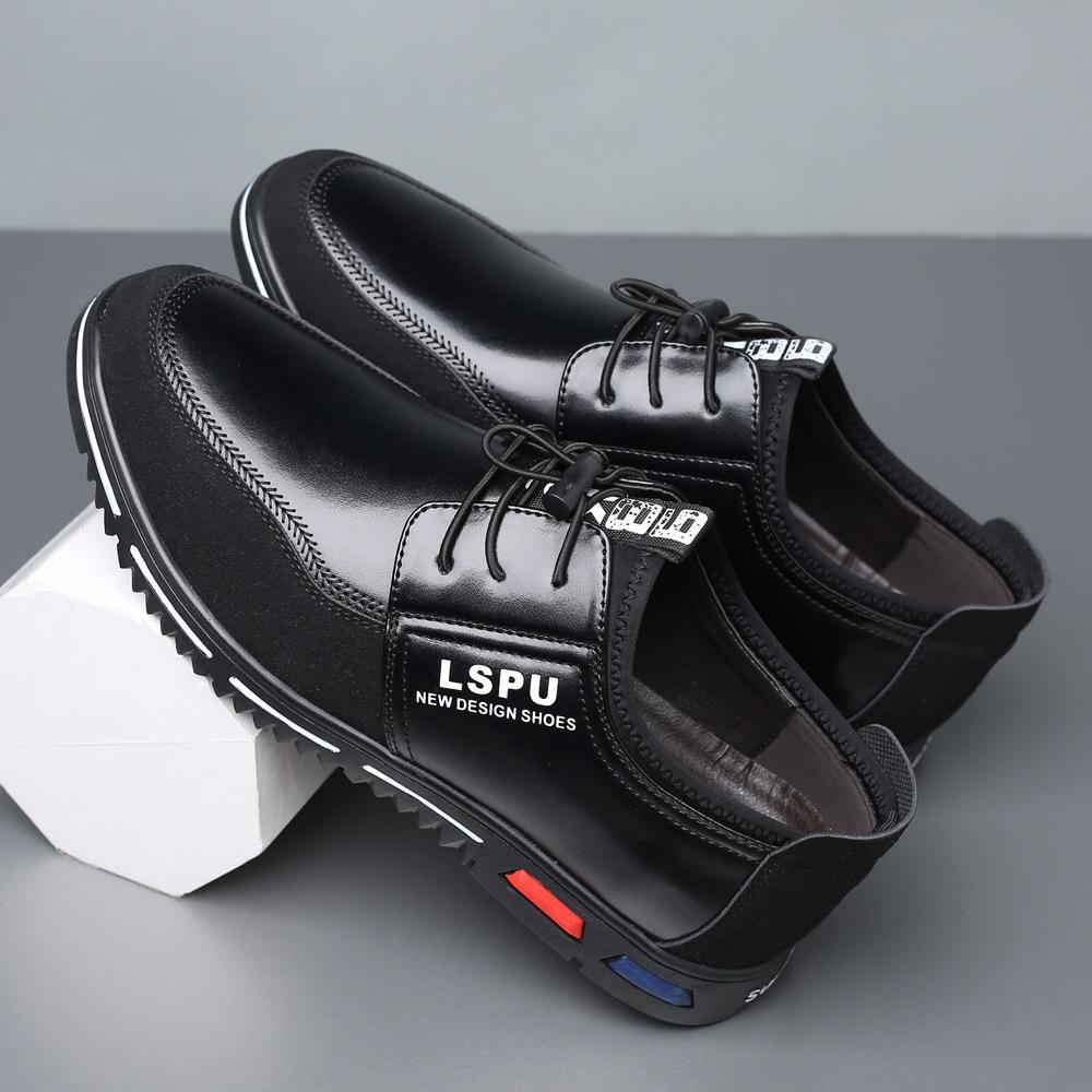 New men's casual leather shoes men's fashion embroidered middle-aged shoes foreign trade trend large size men's shoes Wenzhou shoes G5