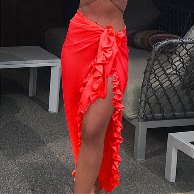 2020cubierta Femenina Chiffon Wrap Falda Playa Bikini
