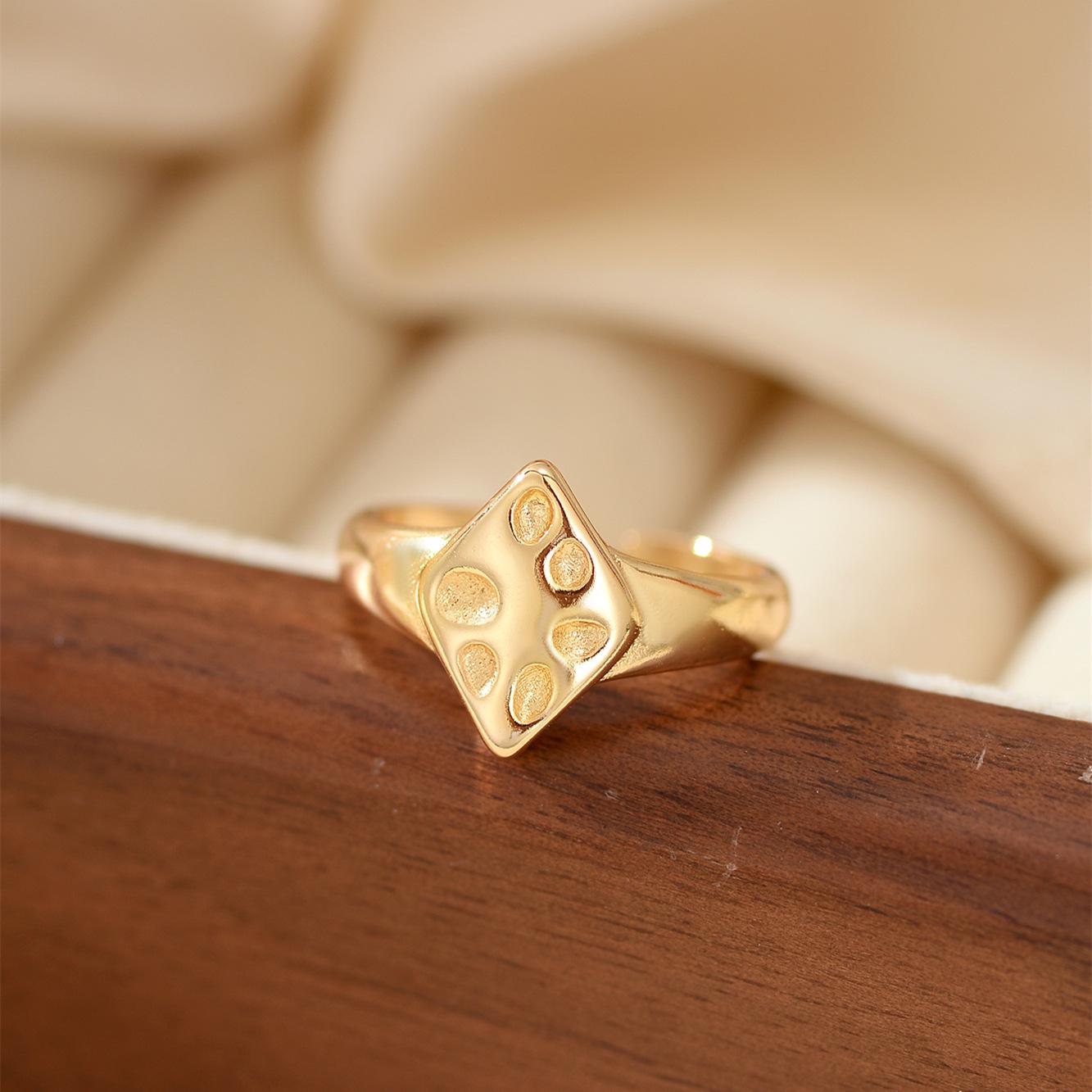 925 Sterling Silver Retro Geometric Adjustable Ring Adjustable Open