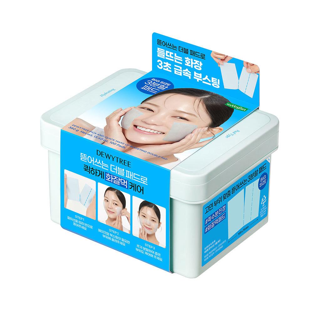 Large Capacity DEWYTREE Pick & Quick Tear-Off Double Pads, 100 Sheets (Makeup/Calming Full/Pore Elasticity/Vitamin Glow)